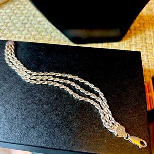 925 made in Italy three strand rope Bracelet.
